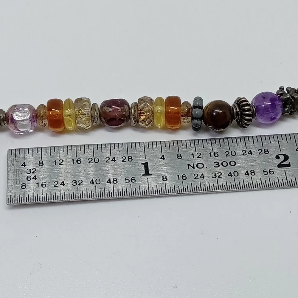 * vintage 925 Honey Amber heart stars artisan necklace 18